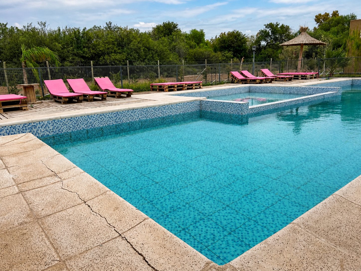 Piscina y solárium de Complejo Rosa Oliva